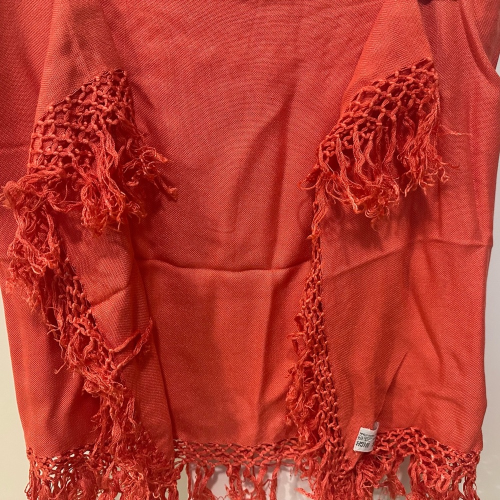 Red Fringed Shawl
